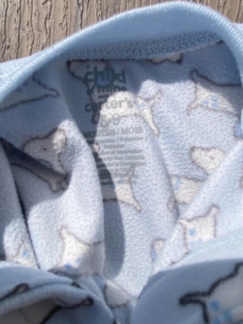 Baby dog print sleeper 6-9mo